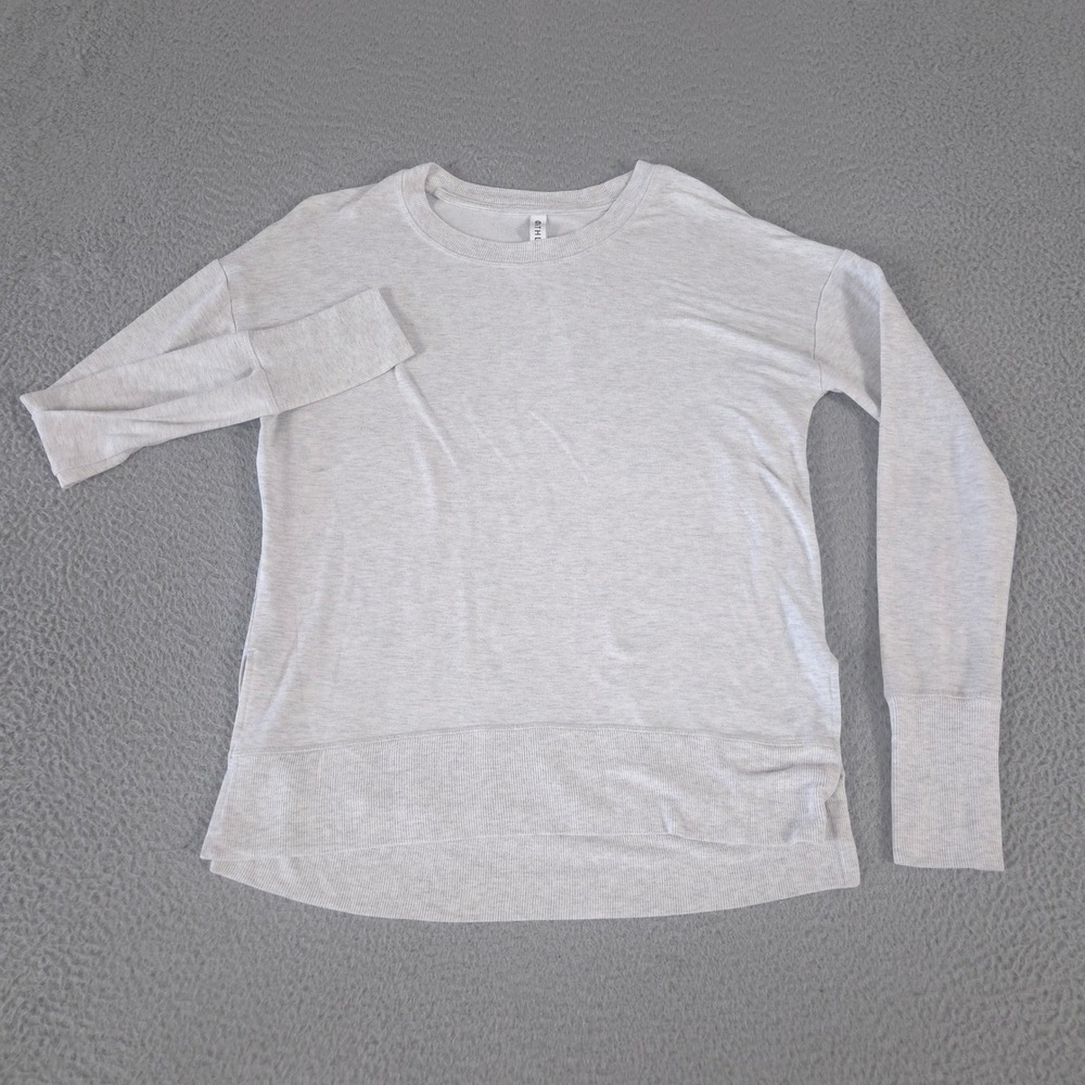 Athleta Sweatshirt Womens XS Gray Coaster Luxe Modal Blend‎ Thumbholes Heathered